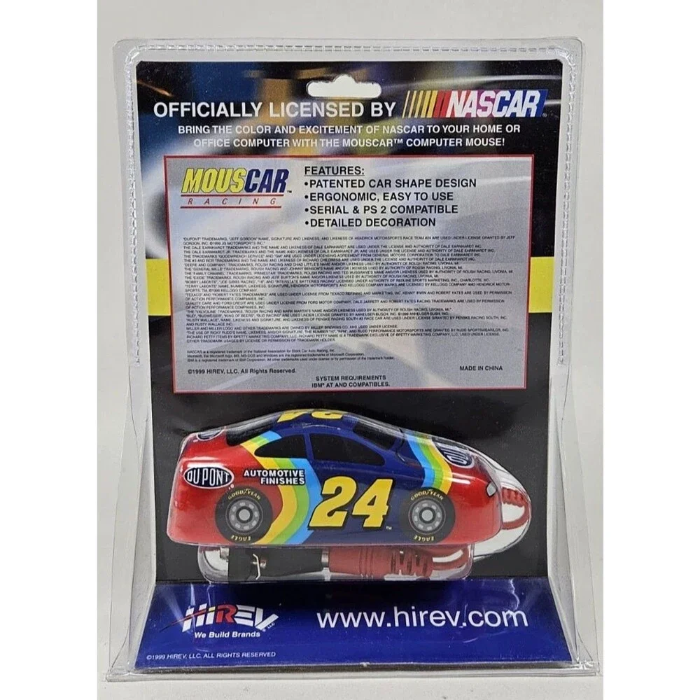 Jeff Gordon #24 DU PONT NASCAR Computer Mouse, PS/2 or RS-232, 1999. NEW